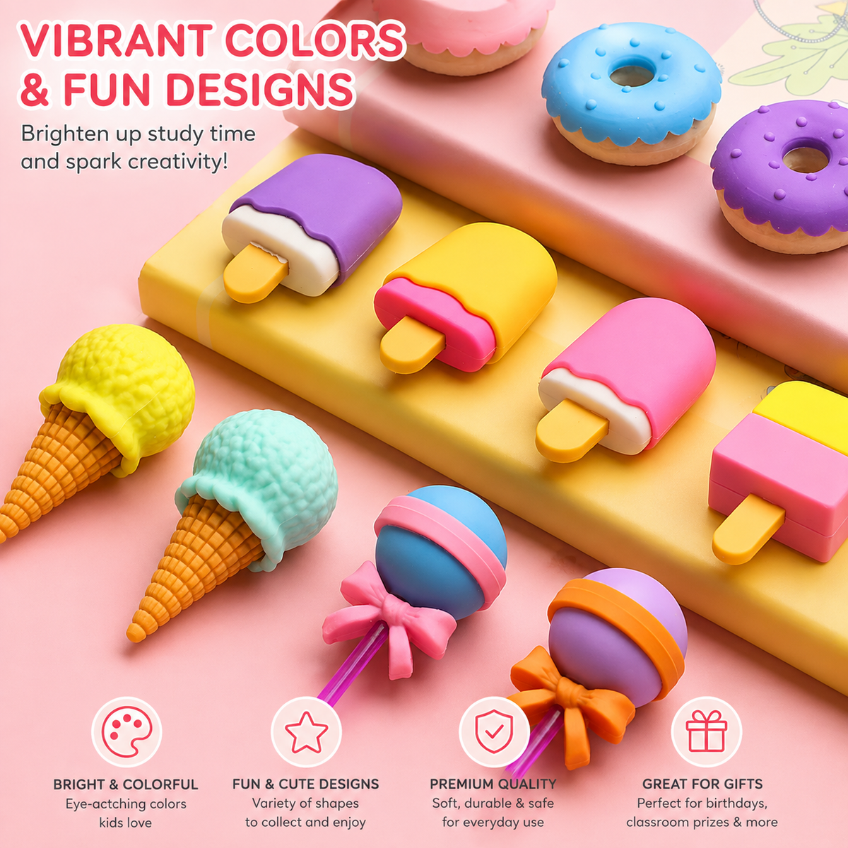 Kawaii Eraser Set (4pcs)