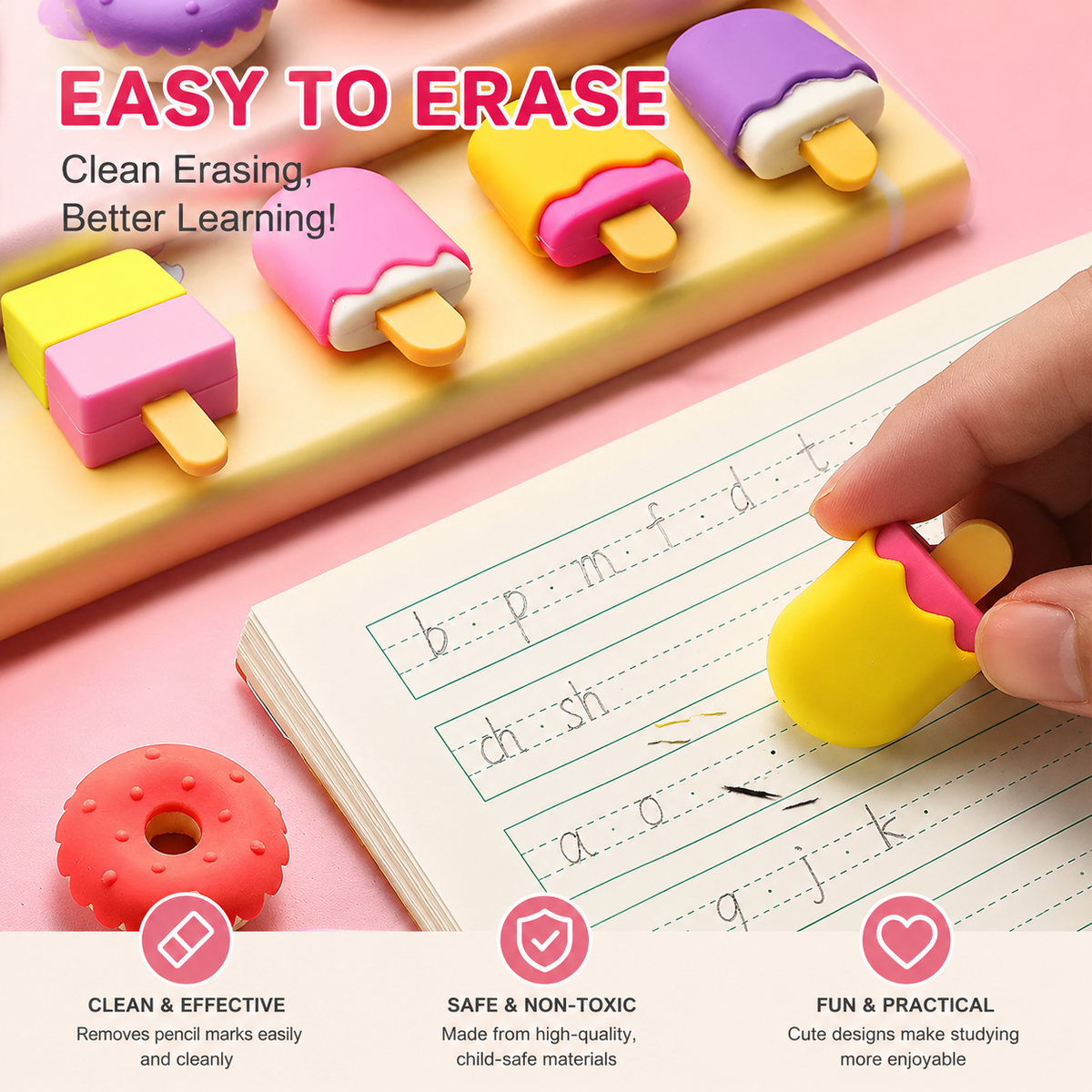 Kawaii Eraser Set (4pcs)