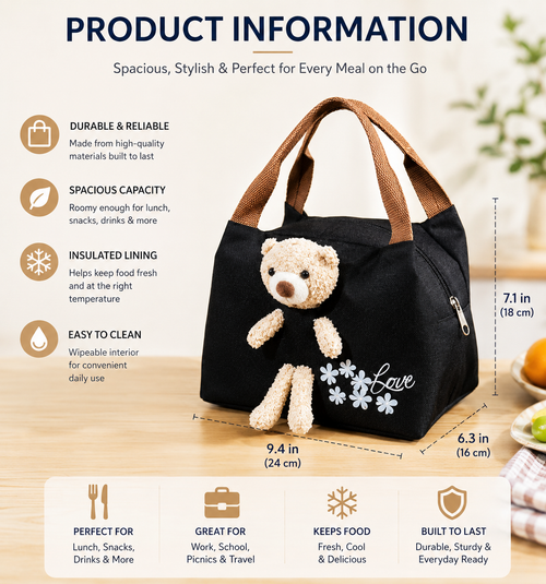 Bear Insulated Lunch Bag