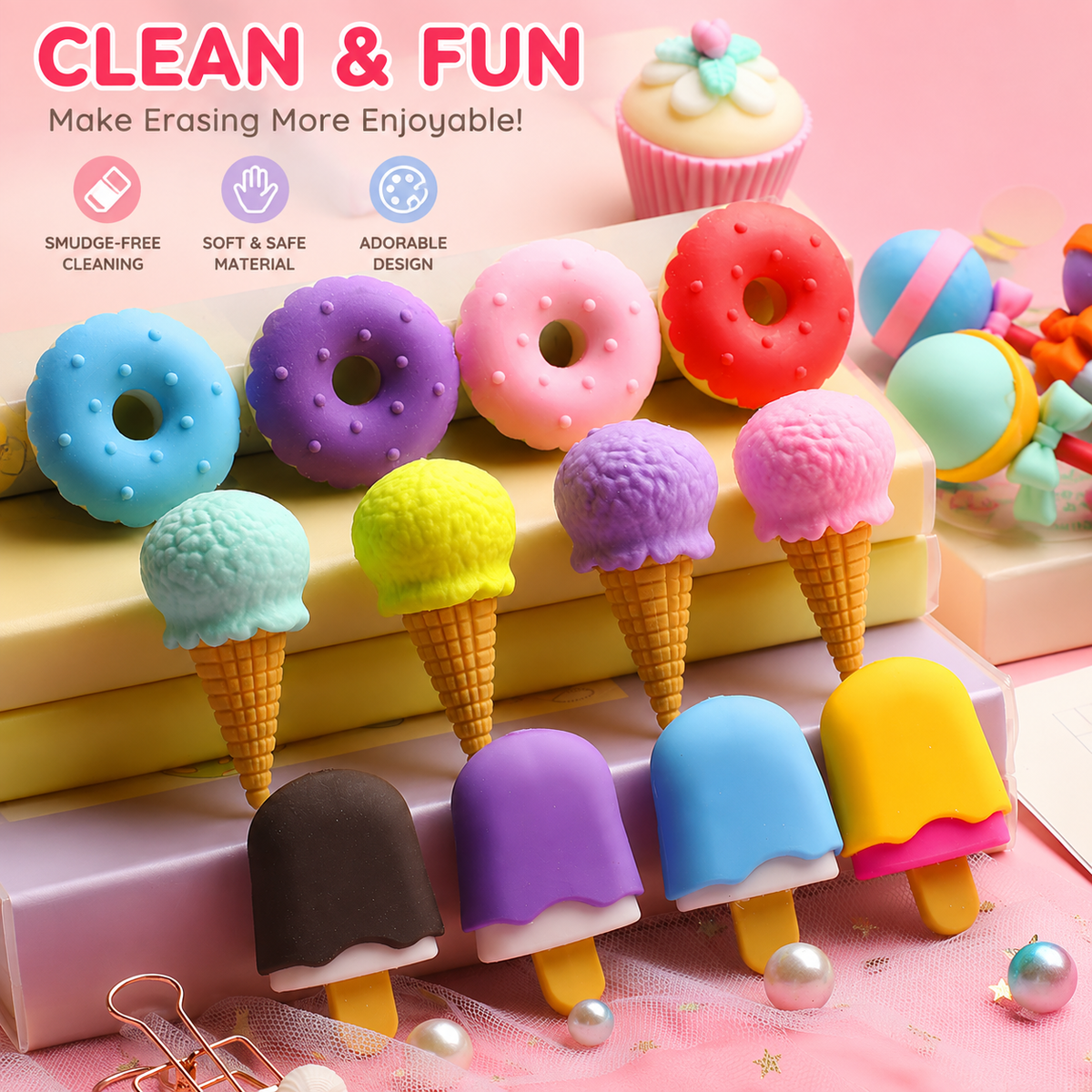 Kawaii Eraser Set (4pcs)