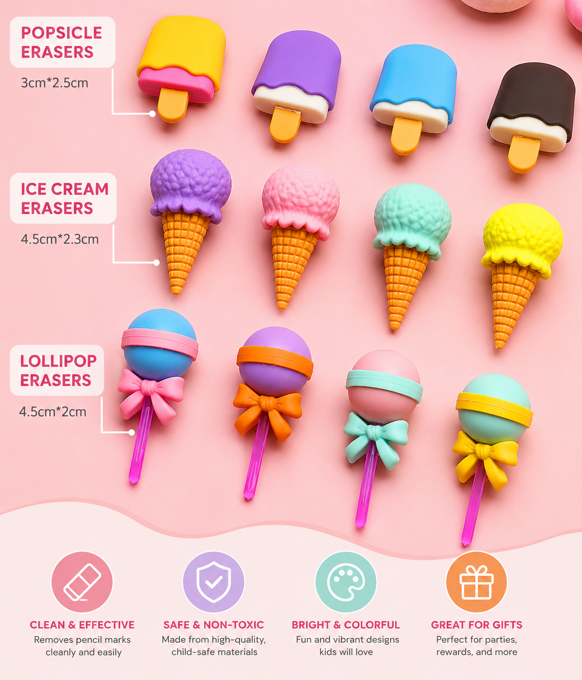 Kawaii Eraser Set (4pcs)