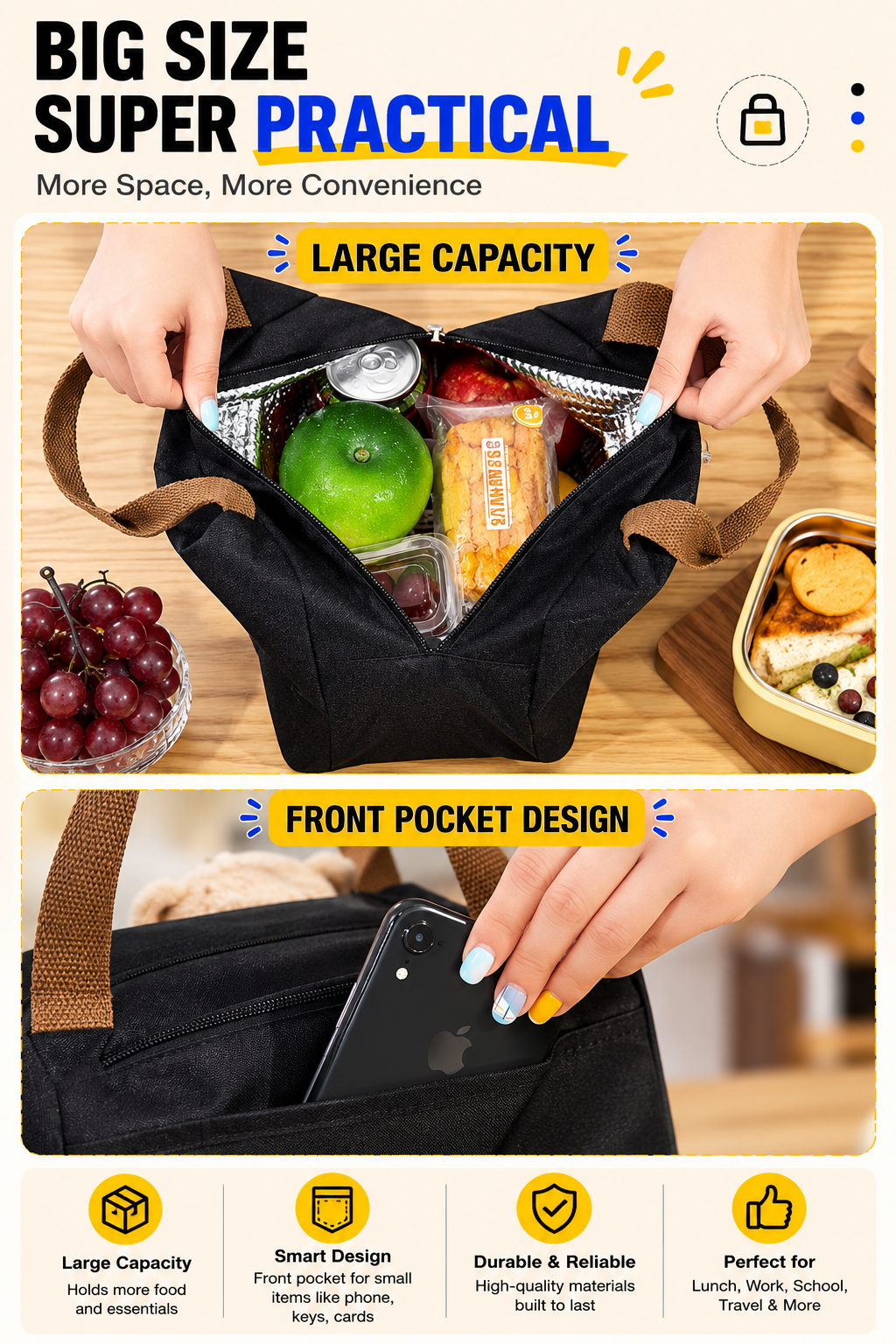 Bear Insulated Lunch Bag